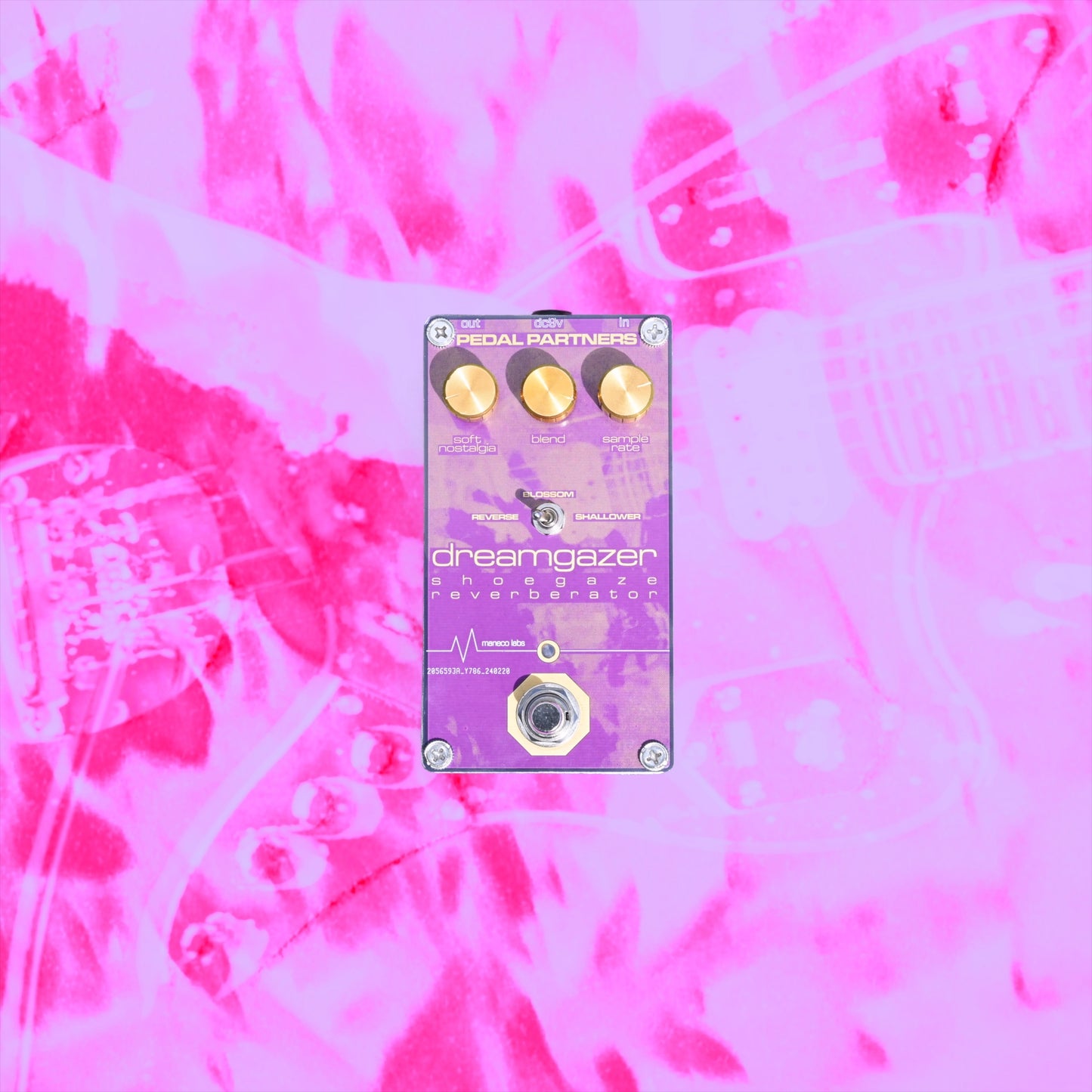 shoegaze pedal on pink background