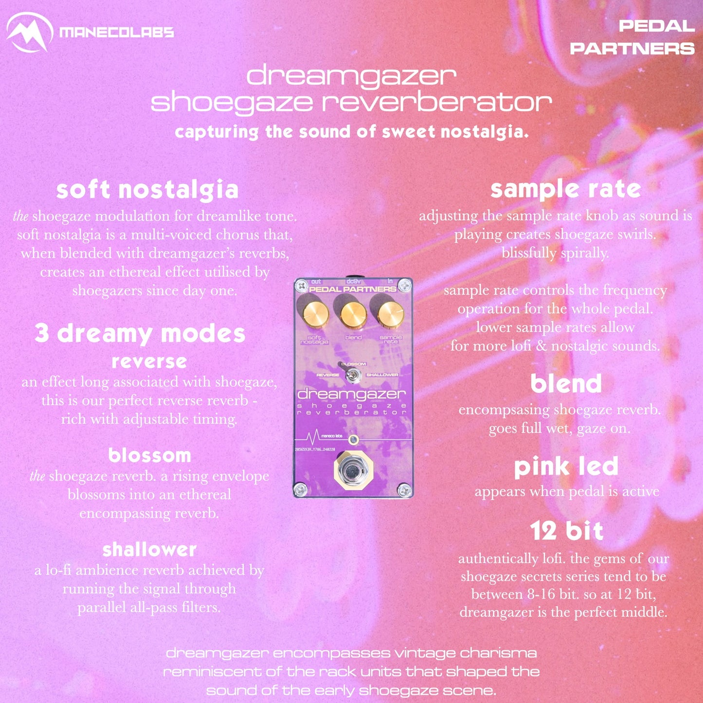 dreamgazer shoegaze reverberator | pedal partners