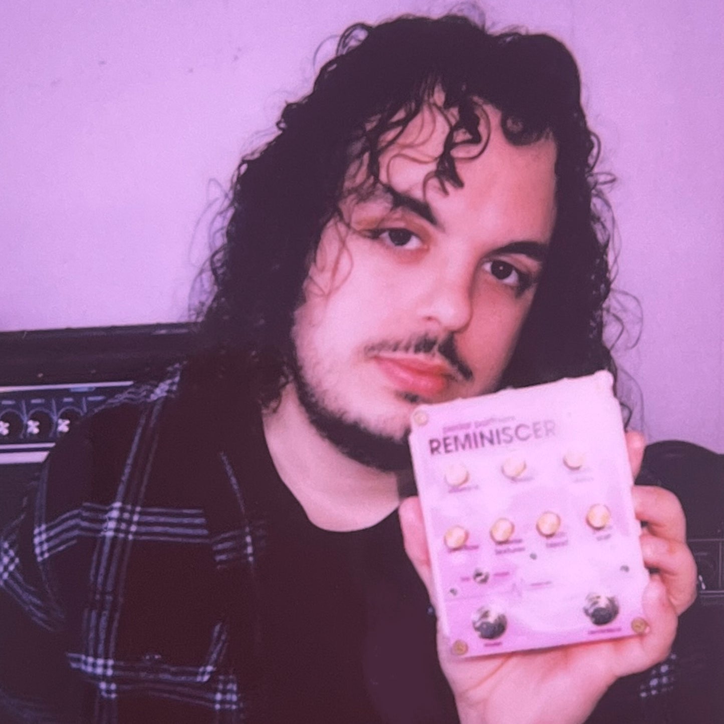 pedal partners luca of violet oscillation band with guitar pedal designed for shoegaze music